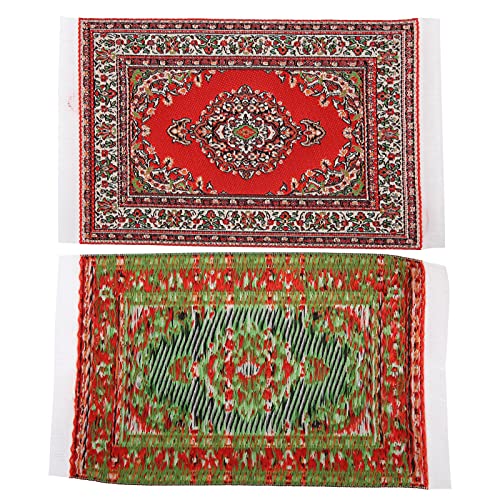 ACOGEDO 1:12 Puppenhaus Gewebter Teppich -Miniaturteppich mit Exquisiten Rayon -Fäden für Dollhouse Dekoration und Elegante Wohnatmosphäre (Locken) von ACOGEDO