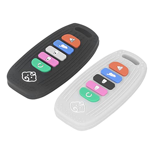 ACOGEDO 2pcs Beruhigendes Zahnen Spielzeug mit Fernbedienungsform für Babys - Lebensmittelqualität Silikon Baby Teether, Sicherer und Hangierbares -Relief Spielzeug von ACOGEDO