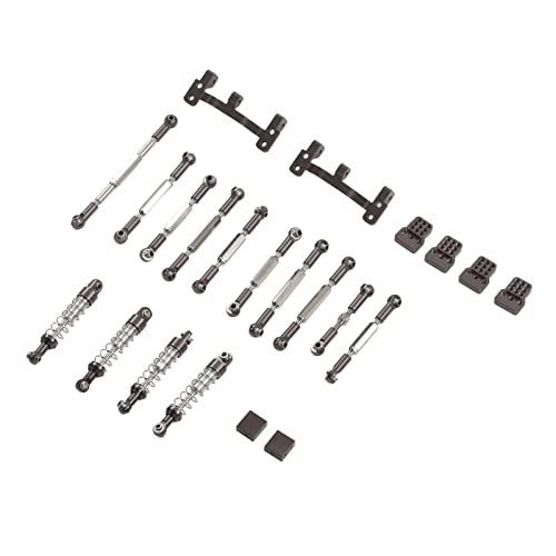 ACOGEDO Aluminiumlegierung RC -Auto -Stoßdämpfer und Zugstangenkit für WPL C24 C14 C14K C24K | Ersatzteile für Fernbedienungsautos Aufrüsten | Titanfarbe (Ti-Farbe) von ACOGEDO