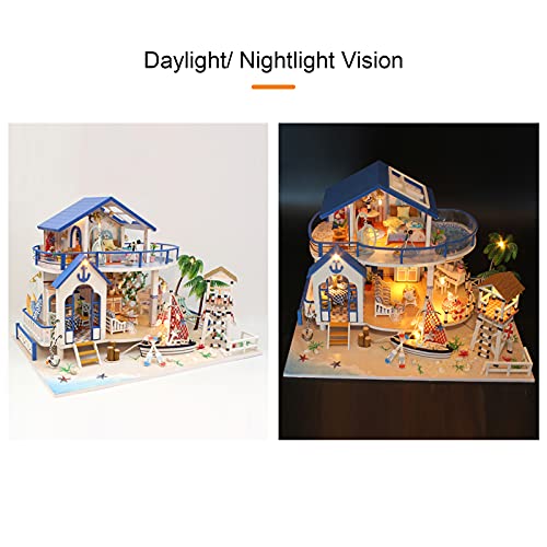 ACOGEDO DIY Dollhouse Miniatur -Holzpuppenhaus -Kit mit Möbeln und LED Licht Legende des Blauen Meeresdesigns für die Heimdekoration ACOGEDO DIY Dollhouse Miniatur -Holzpuppenhaus -Kit mit Möbeln und LED Licht Legende des Blauen Meeresdesigns für die Heimdekoration von ACOGEDO