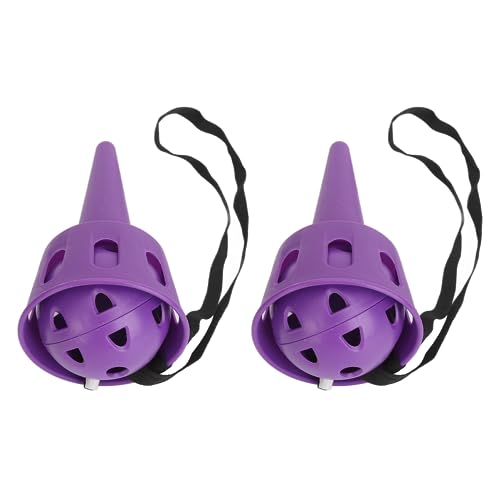 ACOGEDO Fangen Sie Einen Ball -Set für Kinderreflexivitätsübung - Kunststoffmatt, Stabiler Grip, Enthält 2 Sets, Gelb, Lustiges Ball und Pokalspielzeugspiel für Innen und Außenspiele (Purple) von ACOGEDO