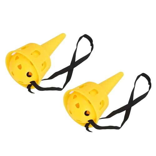 ACOGEDO Fangen Sie Einen Ball -Set für Kinderreflexivitätsübung - Kunststoffmatt, Stabiler Grip, Enthält 2 Sets, Gelb, Lustiges Ball und Pokalspielzeugspiel für Innen und Außenspiele (Yellow) von ACOGEDO