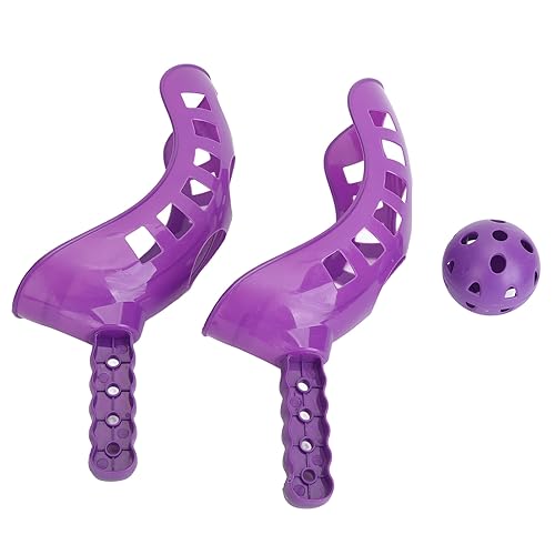 ACOGEDO [Fun Sports Scoop Ball Game Set für Outdoor -Wurf und Spielzeug mit Ergonomischem Griff | Langlebiger Plastikschaufel & Wirf Ball für Rasen, Strand, Picknick, Camping - Lebendiges Lila von ACOGEDO