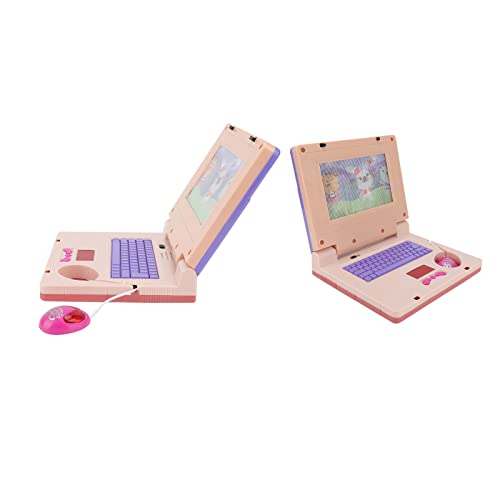 ACOGEDO Lernen Laptop BildungslED -Simulation Computerspielzeug für Kognitive Entwicklung mit Musik und Elektronischen Funktionen - Pink mit Nicht zurückhaltender Maus (Lila einziehbare Maus) von ACOGEDO