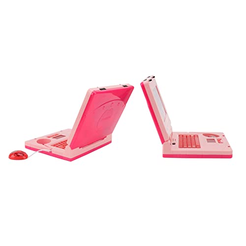 ACOGEDO Lernen Laptop BildungslED -Simulation Computerspielzeug für Kognitive Entwicklung mit Musik und Elektronischen Funktionen - Pink mit Nicht zurückhaltender Maus (Rosa Nicht einziehbare Maus) von ACOGEDO