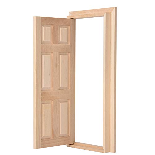 ACOGEDO Mini Dollhouse Holztür für 1:12 Dollhouse Dekoration - Tragbares DIY -Holzpuppenhauszubehör für Wohnzimmer, Schlafzimmer und Studienzimmer von ACOGEDO