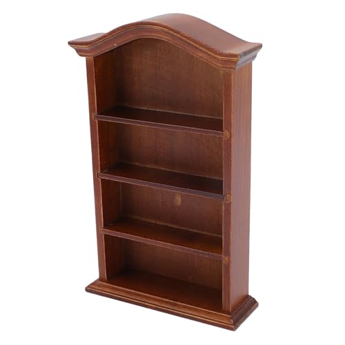 ACOGEDO Miniature Dollhouse Bookshelf 1:12 Handgefertigtes Birkenholz 4 Stockwerke für Mini -Gärten und Fensteranzeigen von ACOGEDO