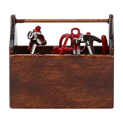 ACOGEDO Miniaturholz -Werkzeugkasten für 1/12 Puppenhauszubehör mit Guter Verarbeitung und Exquisites Aussehen ACOGEDO Miniaturholz -Werkzeugkasten für 1/12 Puppenhauszubehör mit Guter Verarbeitung und Exquisites Aussehen von ACOGEDO