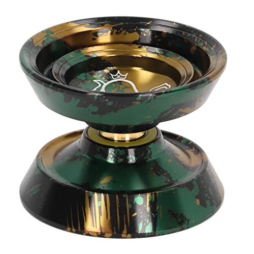 ACOGEDO Nicht Reagierende Aluminiumlegierung Yoyo Ball für Fortschrittliches Spiel - Verblassungsfreies Exquisites Design mit Handschuh & 3 Saiten - Blue Competition Metal Yoyo (schwarzes Gold) von ACOGEDO