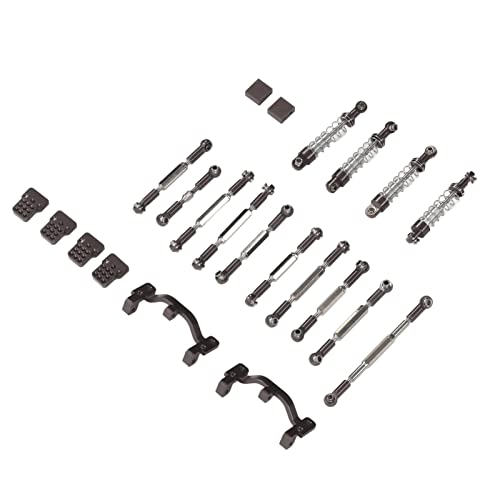 ACOGEDO [Upgrade Spare Kit RC -Auto Aluminiumlegierung Stoßdämpfer Absorber & Pull Rod | Titanfarbe | Kompatibel mit WPL C24 C14 C14K C24K -Modellen (Ti-Farbe) von ACOGEDO