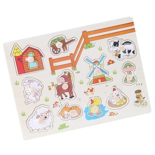 Hölzerner Kognitiver -Puzzle für - Bildungslernprozesäge mit Handgriff - Ansprechendes Obstmuster für Verstärktes Räumliches Denken (A3002 (digital)) (A3006 (Tier)) von ACOGEDO