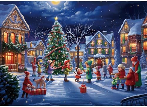 Weihnachten Puzzle 1000 Teile für Erwachsene Weihnachtspuzzle 1000 Teile Puzzles für Senior Festival Puzzel 70x50 cm (Weihnachten für Erwachsene) von ACOLOMU