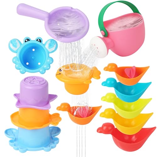 10 Stück Badewannenspielzeug, Wasserspielzeug Kinder, Badespielzeug Baby ab 1 2 3 4 Jahre, Schwimmbad Spielzeug, Krabben- und Spielzeugspielzeug (Zufällige Farben) von ACOMTUO