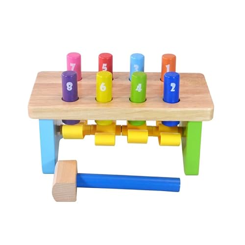 ACOOL TOY Montessori Holzspielzeug Pound a Peg für Kinder ab 1 2 3 4 Jahren – 8-teiliges Hammer-Set mit bunten Kolben & Zahlen – Motorikspielzeug für Farben und Zahlen ACOOL TOY Montessori Holzspielzeug Pound a Peg für Kinder ab 1 2 3 4 Jahren – 8-teiliges Hammer-Set mit bunten Kolben & Zahlen – Motorikspielzeug für Farben und Zahlen von ACOOLTOY