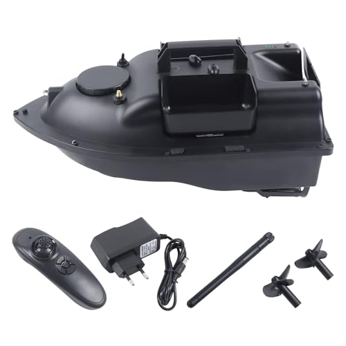 ACROSSPART 500M Futterboot Bausatz, Wireless RC Fischköder Boot mit 2kg Köderfächern, 220 V Nachtangeln Köderboot mit LED-Beleuchtung und Anti-Tangle-Schallwand von ACROSSPART