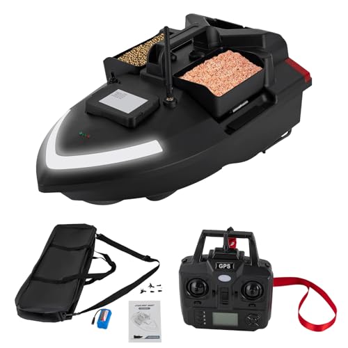 ACROSSPART 500M Köderboot RC, Futterboot mit Fernbedienung, Fischköder Boot, Fischerköder Futterboot mit GPS und 3 Köderboxen, Cruise Control System von ACROSSPART
