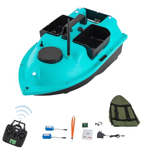 ACROSSPART 600M Futterboot, RC Fischköder Boot, Köderboot mit GPS & LED-Licht und 3 Köderboxen, Angel Nest Boot, Fernsteuerung mit LED-Display (Blau) von ACROSSPART