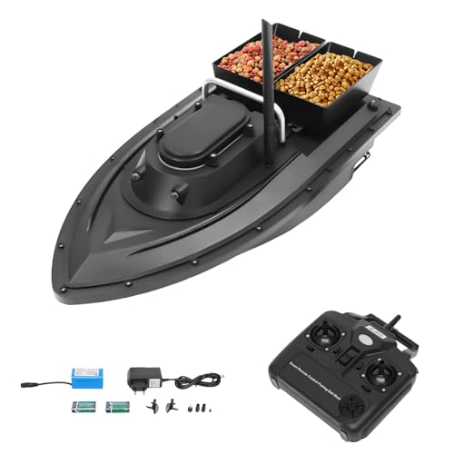 ACROSSPART Futterboote Rc 500M Fischköder Boot Köderboot mit Fernbedienung und 2kg Beladung Doppelköderbox Nachtangeln Fischköder Köderboot Bait Boat von ACROSSPART