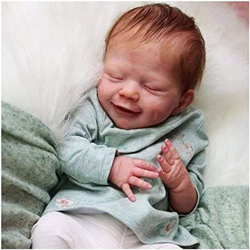 ACSEND Ganzkörper-Silikon-Reborn-Kleinkind Schlafender Junge / Mädchen-Puppe 18 Zündchen Realistische Reborn-Puppen-echte Mode-Dollls-Geschenk ( Color : Girl ) von ACSEND