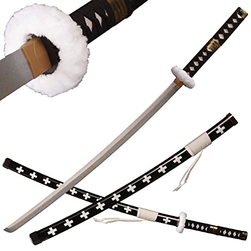 ACTASITEMS Japanisches Zoro Schwerter Anime Cosplay Holzschwert - 104cm,Trafalgar Law Katana Weiß von ACTASITEMS