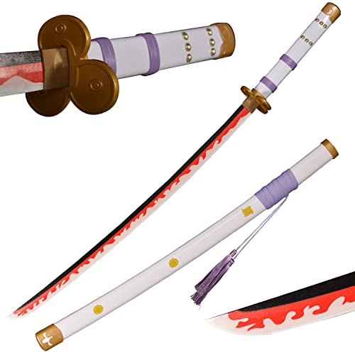 ACTASITEMS Japanisches Zoro Schwerter Anime Cosplay Holzschwert - 104cm,Yama Enma Katana Weiß von ACTASITEMS