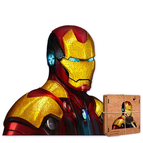 ACTIVE PUZZLES Ironman Holzpuzzle mit verschiedenen Motiven 20 x 19 cm, 104 Teile von ACTIVE PUZZLES