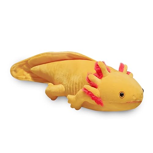 ACTOYS Axolotl Plüschtier, Axolotl Kuscheltier, Plüschfigur, Plüschspielzeug, Weiches Kuscheltier, Ausgestopfte Tiere Deko Geburtstag, Weihnachten, Neujahr, Ostern Geschenke Kinder (Gelb 45cm) von ACTOYS
