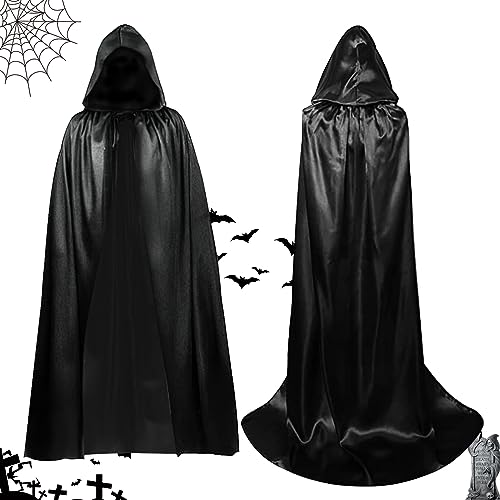 ACTOYS Halloween Umhang mit Kapuze, Schwarzer Umhang mit Kapuze, Mittelalter Umhang, Sensenmann Kostüm, Halloween Kostüm, für Erwachsene, Kinder, Halloween Party, Karneval, Cosplay ACTOYS Halloween Umhang mit Kapuze, Schwarzer Umhang mit Kapuze, Mittelalter Umhang, Sensenmann Kostüm, Halloween Kostüm, für Erwachsene, Kinder, Halloween Party, Karneval, Cosplay von ACTOYS