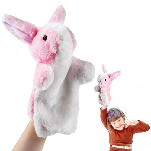 ACTOYS Handpuppe Hase, Handpuppen für Kinder, Osterhase, Handpuppen, Handpuppen für Erwachsene Hände, für Handpuppen für Erwachsene Hände, Puppentheater (Rosa Häschen) von ACTOYS