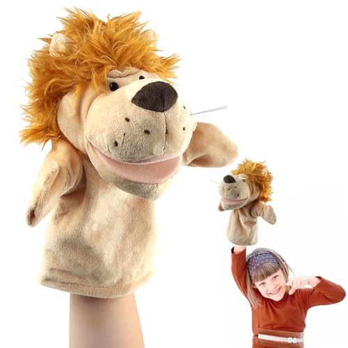ACTOYS Handpuppen für Kinder, Handpuppe Löwe, Handpuppen für Erwachsene Hände, Geschenke Kinder, für Puppentheater (Gelber Löwe) von ACTOYS