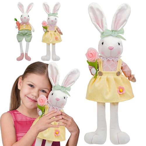 ACTOYS Hase Plüschtier Hase Weicheskuscheltier Hase, Plüschtier Hase mit Schlappohren, Stofftier Hase, Ausgestopfte Tiere Deko, Weihnachten Ostern Hase Geschenke Kinder, Osterhase Plüsch (Rosa) von ACTOYS