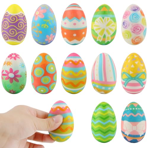 ACTOYS Antistressball Kinder, Stressball Kinder Squishy, Antistressball, 12/24 pcs Ostern Anti Stress Bälle (12B) von ACTOYS
