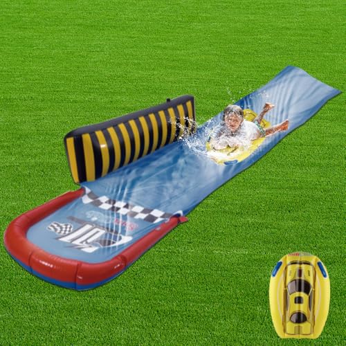 ACTOYS Wasserrutsche Garten, Single Wasser Rutschbahn, Rutschbahn Outdoor Wasser, Rasen-Wasserrutsche mit 1 Bodyboard und 4 Befestigungsankern, Slip und Slide Wasserrutsche für Kinder 488cmx85cm ACTOYS Wasserrutsche Garten, Single Wasser Rutschbahn, Rutschbahn Outdoor Wasser, Rasen-Wasserrutsche mit 1 Bodyboard und 4 Befestigungsankern, Slip und Slide Wasserrutsche für Kinder 488cmx85cm von ACTOYS