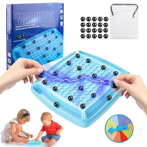 ACTOYS Magnetspiel, Magnetisches Schachspiel, Magnet Spiel Puzzle Checkers Spiel, Tragbares Schachbrett-Party Für Familientreffen von ACTOYS