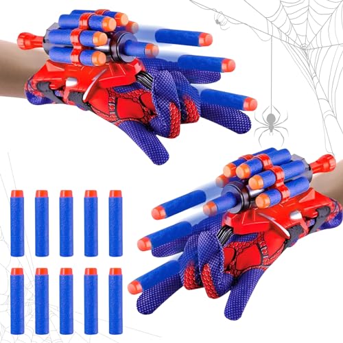 ACTOYS Spider Launcher Handschuhe, 2 Stück Spider Shooter Kinder Cosplay,Handgelenk Spielzeug Set,Cosplay Handschuh Lustiges Lernspielzeugfür Kinder Geschenk (A) von ACTOYS