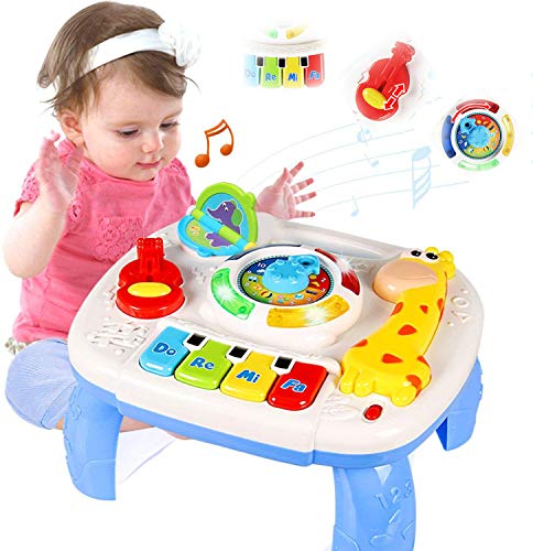 ACTRINIC Musikalische Studie Tisch Baby Spielzeug 6 bis 12 Monate Frühe Bildung Spielzeug Musikalisches Spielzeug Spieltisch Spielzeug für Kinder 1 2 3 Jahre alt-Geräusche und verschiedene Lichter von ACTRINIC