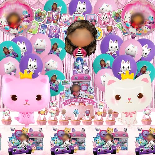 51 Stück Gabb Geburtstag Set, Party Themed Dekoration, Ballons, Tortendeko, Kuchen Topper, Mädchen Deko von ACTUALLYX