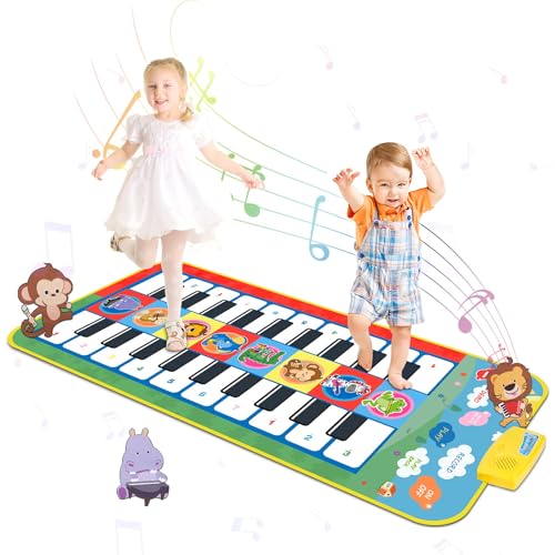 Baby Spielzeug ab 1 Jahr, Klaviermatte Musikmatte Kinder 112 x 50 cm, Kinderspielzeug ab 1 2 3 4 Jahre Klaviermatte Piano Matte Tanzmatte Lernspielzeug Geschenk für Kinder Mädchen Junge Weihnachts von ACVCY