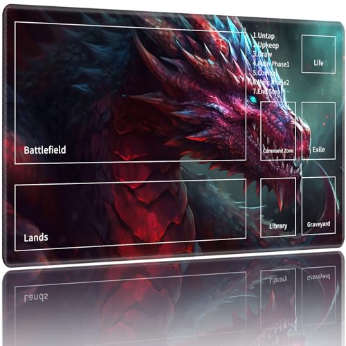 ACWDMKH MTG Spielmatten für Magic The Gathering, Spielmatte für MTG TCG, 61 x 35,6 cm, Brettspiel, Kartenspiel, Sammelkartenspiel, Spielmatte mit Zonen und Aufbewahrungstasche, Mauspad, ACWDMKH MTG Spielmatten für Magic The Gathering, Spielmatte für MTG TCG, 61 x 35,6 cm, Brettspiel, Kartenspiel, Sammelkartenspiel, Spielmatte mit Zonen und Aufbewahrungstasche, Mauspad, von ACWDMKH