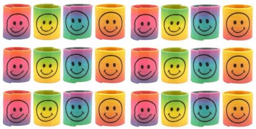 24 Stück Mini Spiralfedern Regenbogen 3,5 cm I Spring Mann bunt I Überraschungstüte Geburtstagsfeier Kinder I Mitgebsel Gast Kermesse Belohnung I Spielerisch Pädagogisch von ADAMEL PARTY