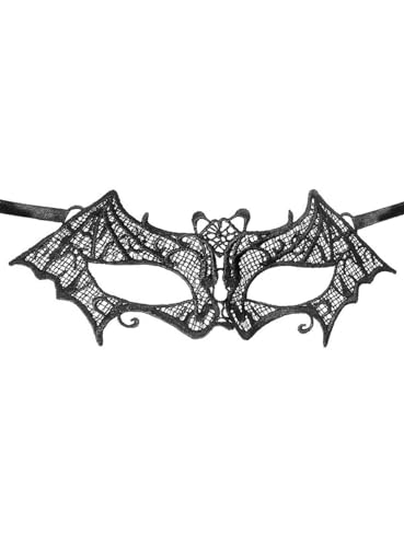 ADAMEL PARTY Fledermaus-Augenmaske, Schwarz, aus Spitze, für Abend, Ball, Maskerade, Damen, venezianisches Accessoire, Karneval, Halloween von ADAMEL PARTY