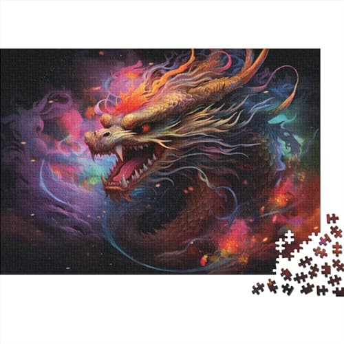 1000-teilige Puzzles, asiatische farbige Drachen, für Erwachsene und Kinder, Holzpuzzles, Lernspielzeug (Größe 75x50 cm) von ADASTE