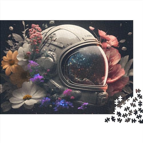1000-teiliges Puzzle „Astronaut mit Blumen“ für Erwachsene, 1000-teiliges Puzzle für Erwachsene, Geschenke, 75x50cm von ADASTE