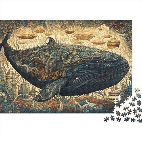 Tiere, Wale, Puzzle für Erwachsene, 1000-teiliges Puzzle für Erwachsene, anspruchsvolles Spiel, 75x50cm von ADASTE