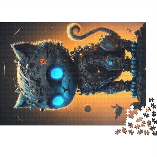 Weltraum-Puzzle mit mechanischer Katze für Erwachsene, 500 Puzzles für Erwachsene, 500-teiliges Puzzle, Lernspiele, Geschenk (Größe 52x38 cm) von ADASTE