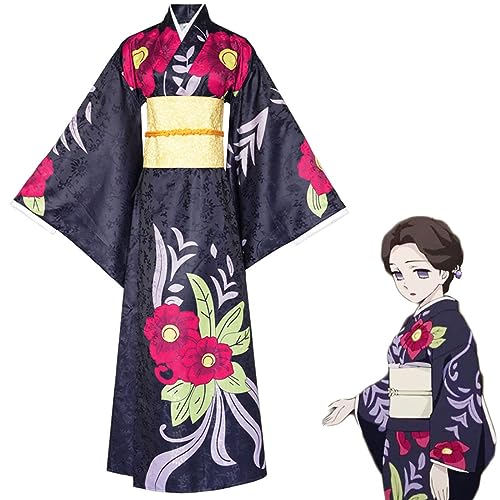 ADAira Anime Tamayo Cosplay Kostüm Frauen Kimono Kleid Komplettset Halloween Outfit,XL-Set von ADAira