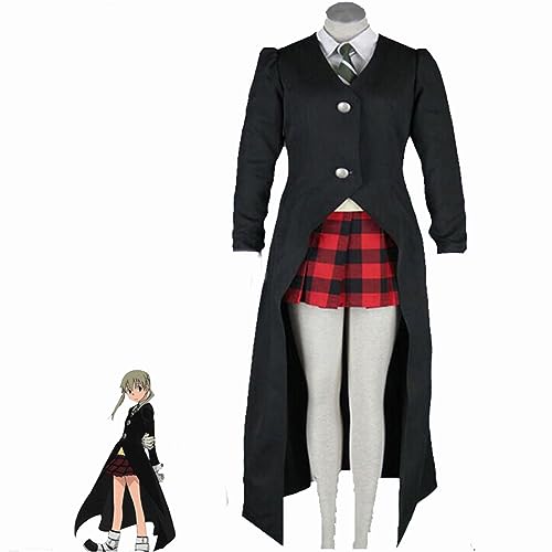 Anime Maka Albarn Cosplay Kostüm Damen Kleid Halloween Uniform Set,L-Black von ADAira