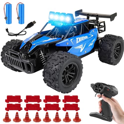 ADDLIVE Ferngesteuertes Auto, 2.4GH 1:16 RC Auto, RC Car 20KM/H, Offroad Monstertruck, Au-to Spielzeug mit 4 Farbiges LED Licht, 8 Straßensperren, 2 Batterien und Fernbedienung, Spielzeug für Kinder von ADDLIVE