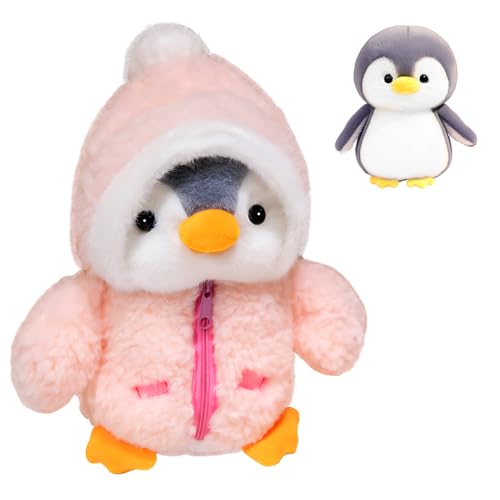 ADDLIVE Pinguin Kuscheltier, 25 cm Weiches Pinguin Plüschtier mit Hut, Pinguin Stofftier Plüschtier, Süßes Kuscheltier Plüsch Pinguin zum Kuscheln & Spielen für Kinder Weihnachts Geschenk (Rosa) von ADDLIVE