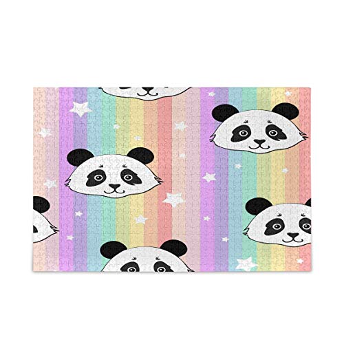 1000 Pcs Jigsaw Puzzles Rainbow Cute Animal Panda Puzzle,Fun Toy Family Game for Educational Intellectual DecompressingMulticoloured26x38cmKv454 von ADEIK